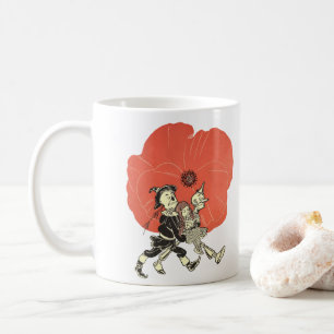 ヴィンテージ魔法使いドロシーとポピーな花 コーヒーマグカップ