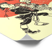 ヴィンテージ魔法使いドロシーとポピーな花 ポスター (角)