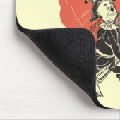 ヴィンテージ魔法使いドロシーとポピーな花 マウスパッド (コーナー)