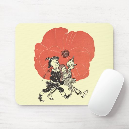 ヴィンテージ魔法使いドロシーとポピーな花 マウスパッド (マウス)