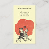 ヴィンテージ魔法使いドロシーとポピーな花 名刺 (裏面)