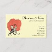 ヴィンテージ魔法使いドロシーとポピーな花 名刺 (正面)