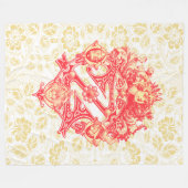 ヴィンテージ魔法使い フリースブランケット (正面(横))