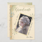 ヴィンテージ魔法土地紙卒業発表 招待状 (正面/裏面)