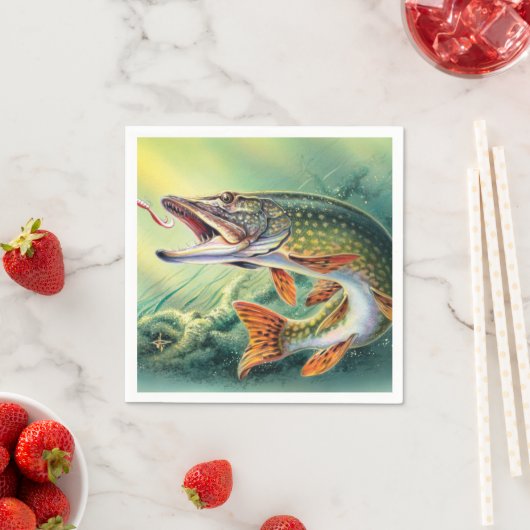ヴィンテージ魚あらゆる目的パーティーナプキン スタンダードカクテルナプキン (インサイチュ)