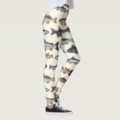 ヴィンテージ魚のスケッチ、シームレスなパターン。 レギンス (右)