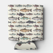 ヴィンテージ魚のスケッチ、シームレスなパターン。 缶クーラー (裏面)