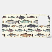 ヴィンテージ魚のスケッチ、シームレスなパターン。 Case-Mate iPhoneケース (裏面 (横))