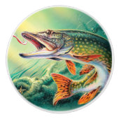 ヴィンテージ魚のホームデッキノブ セラミックノブ (正面)