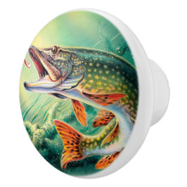 ヴィンテージ魚のホームデッキノブ セラミックノブ