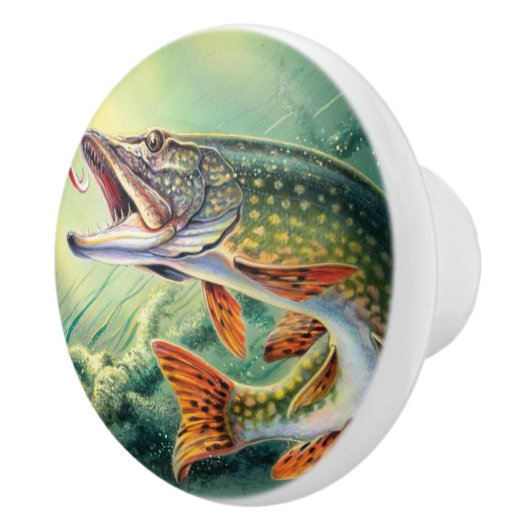 ヴィンテージ魚のホームデッキノブ セラミックノブ (右)
