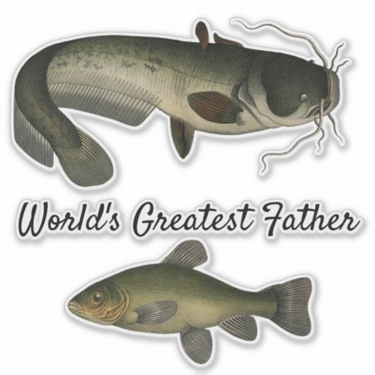 ヴィンテージ魚の世界一の父親 シール (正面)