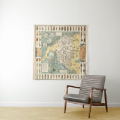 ヴィンテージ魚の地図 タペストリー (インサイチュ(横))