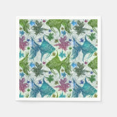 ヴィンテージ魚の柄 スタンダードカクテルナプキン (正面)