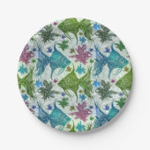 ヴィンテージ魚の柄 ペーパープレート (正面)