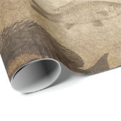 ヴィンテージ魚の茶色 ラッピングペーパー (ロールコーナー)