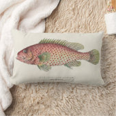 ヴィンテージ魚デザイン枕 ランバークッション (ブランケット)