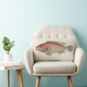 ヴィンテージ魚デザイン枕 ランバークッション (椅子)