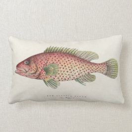 ヴィンテージ魚デザイン枕 ランバークッション