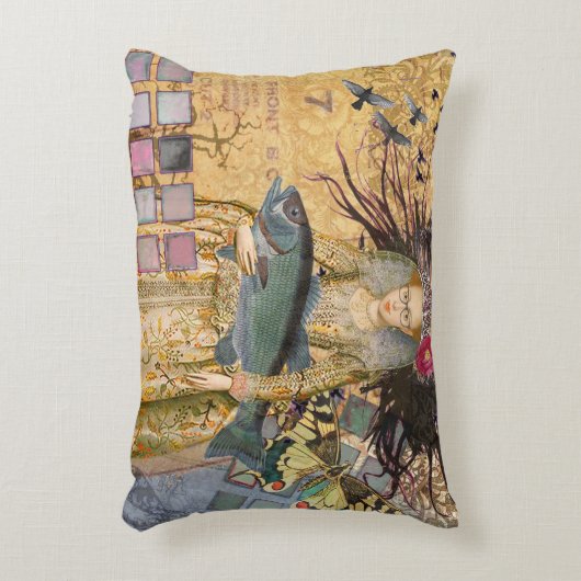 ヴィンテージ魚座の女性ゴシッククラシック体 アクセントクッション (正面(垂直))
