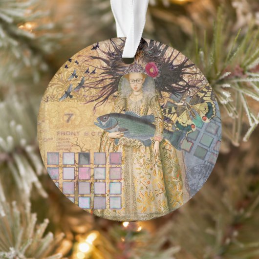 ヴィンテージ魚座の女性ゴシッククラシック体 オーナメント (ツリー)