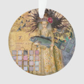 ヴィンテージ魚座の女性ゴシッククラシック体 オーナメント (正面)