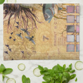 ヴィンテージ魚座の女性ゴシッククラシック体 キッチンタオル (折り畳み)