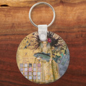 ヴィンテージ魚座の女性ゴシッククラシック体 キーホルダー (正面)