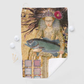 ヴィンテージ魚座の女性ゴシッククラシック体 ゴルフタオル (インサイチュ)