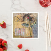 ヴィンテージ魚座の女性ゴシッククラシック体 スタンダードカクテルナプキン (インサイチュ)