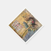 ヴィンテージ魚座の女性ゴシッククラシック体 スタンダードカクテルナプキン (角)