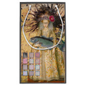 ヴィンテージ魚座の女性ゴシッククラシック体 スモールペーパーバッグ (裏面)