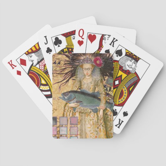 ヴィンテージ魚座の女性ゴシッククラシック体 トランプ (裏面)
