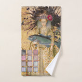 ヴィンテージ魚座の女性ゴシッククラシック体 バスタオルセット (ハンドタオル)