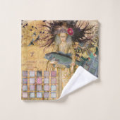 ヴィンテージ魚座の女性ゴシッククラシック体 バスタオルセット (ウォッシュタオル)