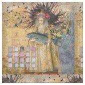 ヴィンテージ魚座の女性ゴシッククラシック体 ファブリック (クローズアップ)