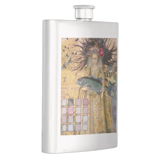 ヴィンテージ魚座の女性ゴシッククラシック体 フラスク (右)