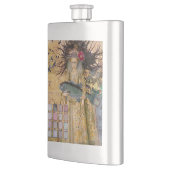 ヴィンテージ魚座の女性ゴシッククラシック体 フラスク (左)