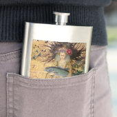 ヴィンテージ魚座の女性ゴシッククラシック体 フラスク (インサイチュ)