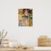 ヴィンテージ魚座の女性ゴシッククラシック体 ポスター (キッチン)