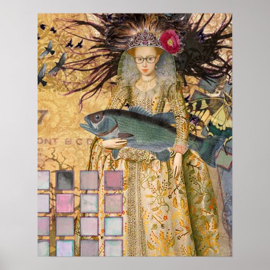 ヴィンテージ魚座の女性ゴシッククラシック体 ポスター (正面)