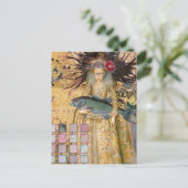 ヴィンテージ魚座の女性ゴシッククラシック体 ポストカード (スタンド正面)