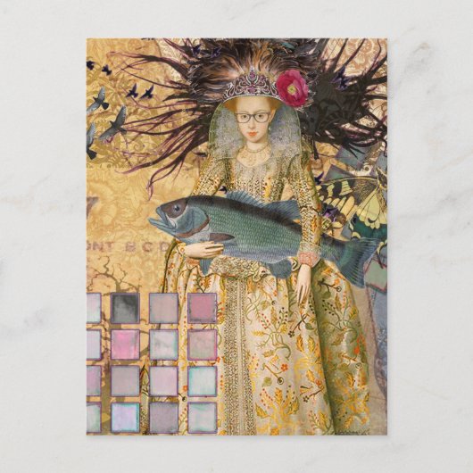 ヴィンテージ魚座の女性ゴシッククラシック体 ポストカード (正面)