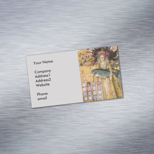ヴィンテージ魚座の女性ゴシッククラシック体 マグネット名刺 (インサイチュ)