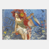 ヴィンテージ魚座の女性ゴシッククラシック体 ラッピングペーパーシート (正面2)