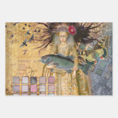ヴィンテージ魚座の女性ゴシッククラシック体 ラッピングペーパーシート (正面)