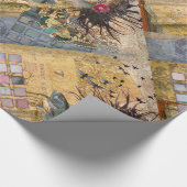 ヴィンテージ魚座の女性ゴシッククラシック体 ラッピングペーパー (角)