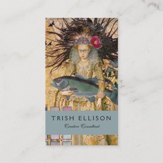 ヴィンテージ魚座の女性ゴシッククラシック体 名刺 (正面)