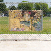 ヴィンテージ魚座の女性ゴシッククラシック体 横断幕 (インサイチュ)