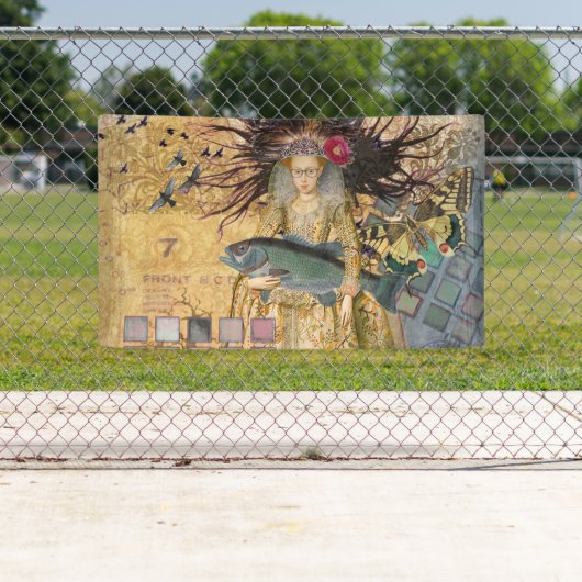 ヴィンテージ魚座の女性ゴシッククラシック体 横断幕 (インサイチュ)